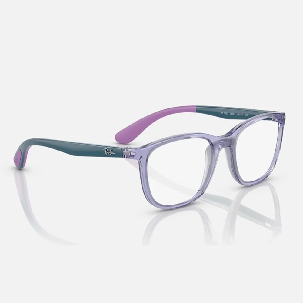 New RayBan RB1612 Kids Eyeglass Frame Polished Transparent Violet